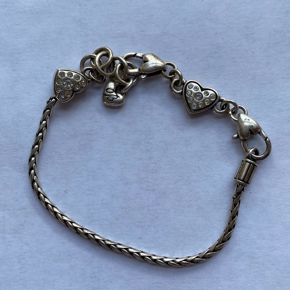 Brighton vintage silver‎ serpentine link charm bracelet